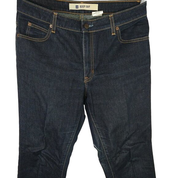 Gap Boot Cut Stretch Jeans Women Size 12 Blue Dark Wash - Picture 2 of 6